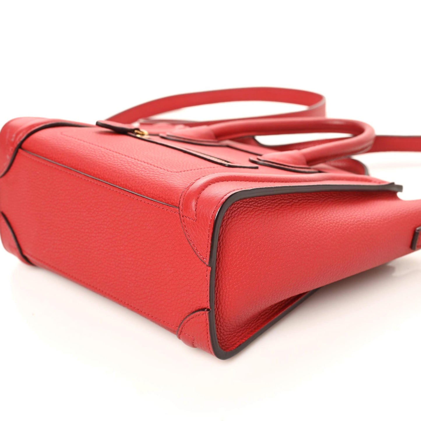 Drummed Calfskin Nano Luggage Red
