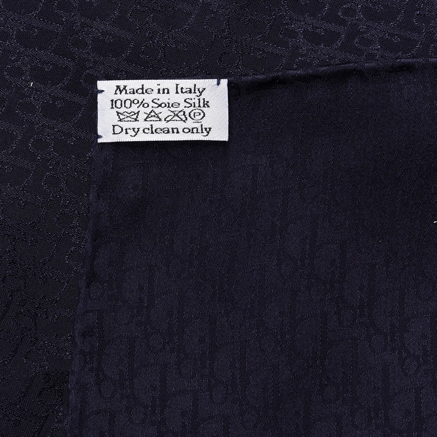 Christian Dior Silk Monogram Shawl Navy 4 of 5