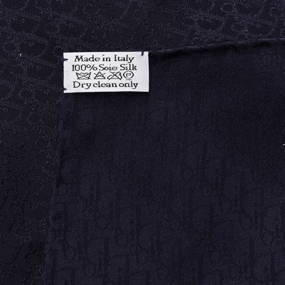 Christian Dior Silk Monogram Shawl Navy 4 of 5