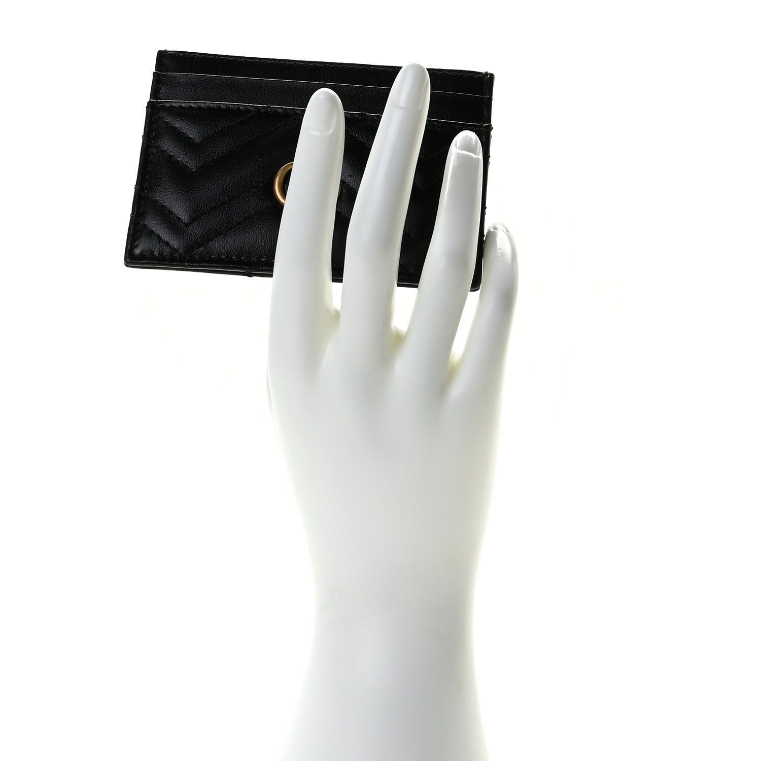 Gucci Calfskin Matelasse GG Marmont Card Holder Black 2 of 17