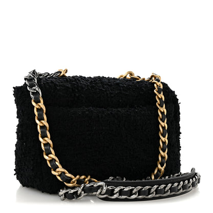 Chanel Tweed Quilted Medium Chanel 19 Flap Black 3 of 13