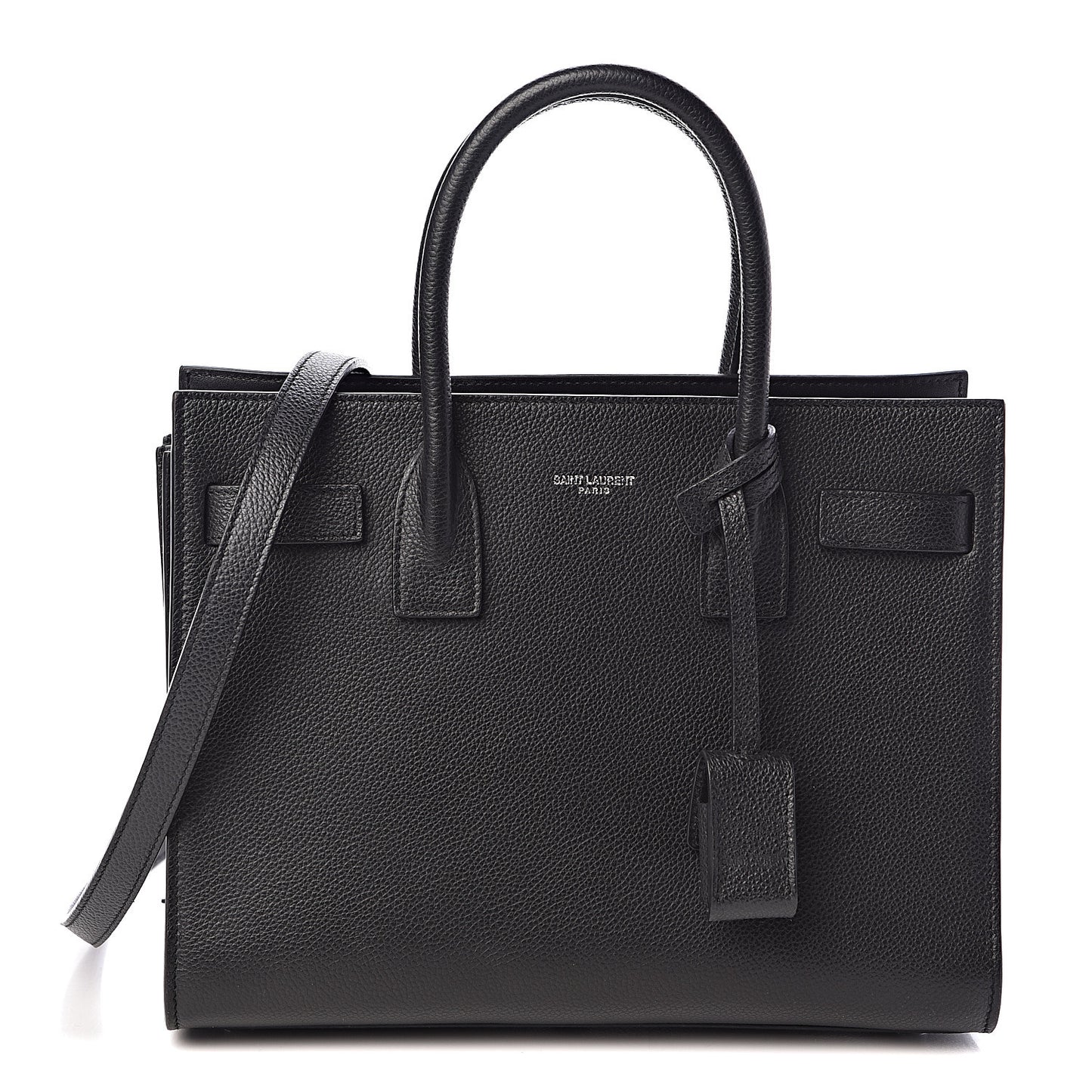 Grained Calfskin Baby Sac De Jour Black