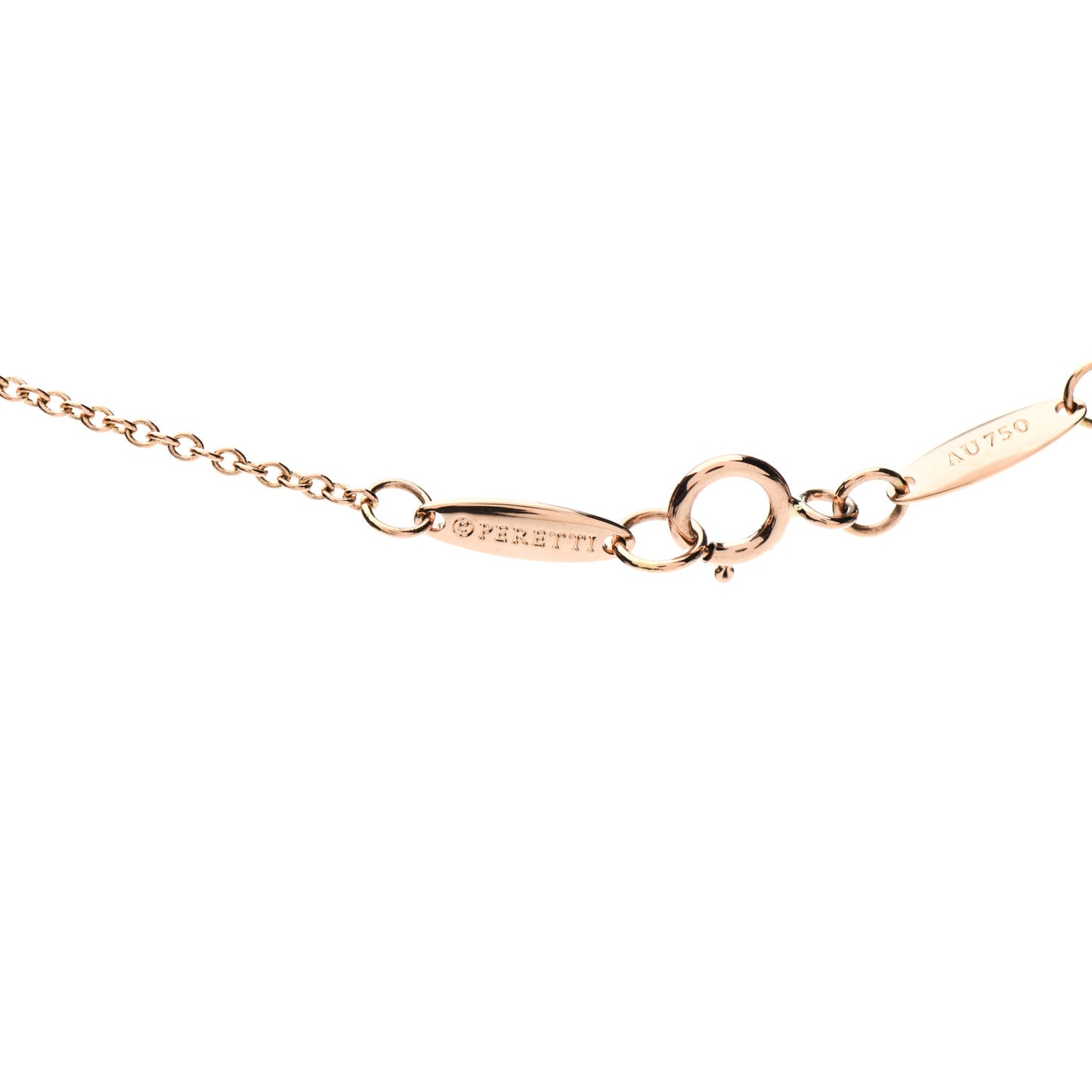 18K Rose Gold Diamond .03ct Elsa Peretti Diamonds by the Yard Pendant Necklace
