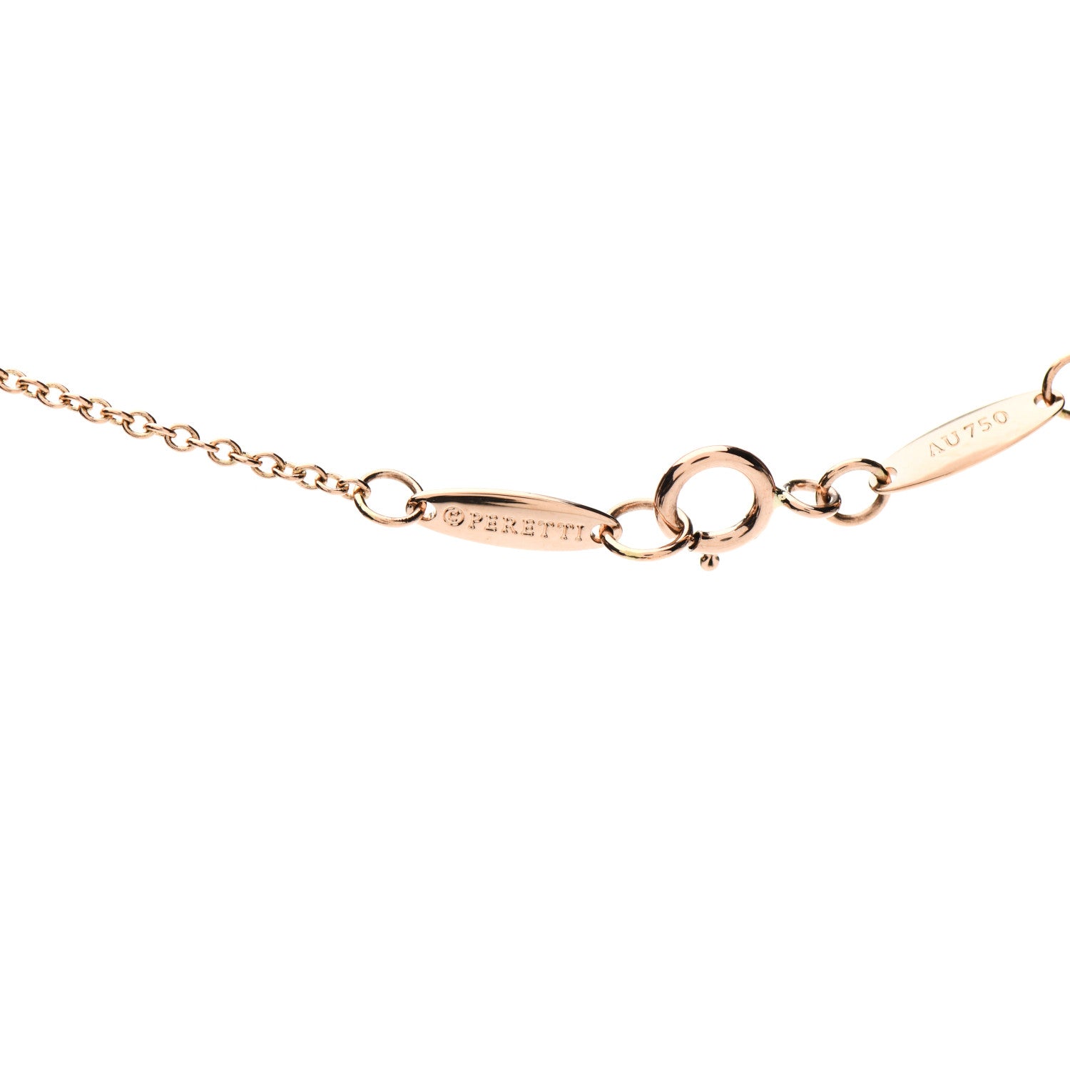 Tiffany 18K Rose Gold Diamond .03ct Elsa Peretti Diamonds by the Yard Pendant Necklace 4 of 7