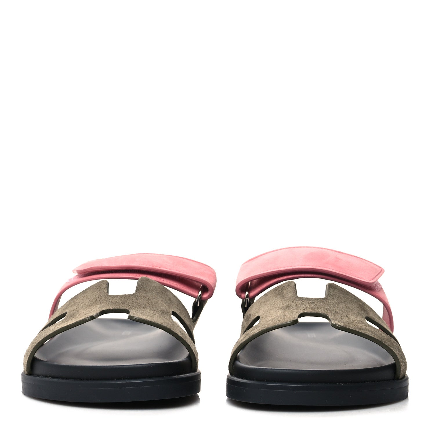 Hermes Suede Goatskin Womens Chypre Sandals 38 Toundra Rose Du Desert 2 of 9