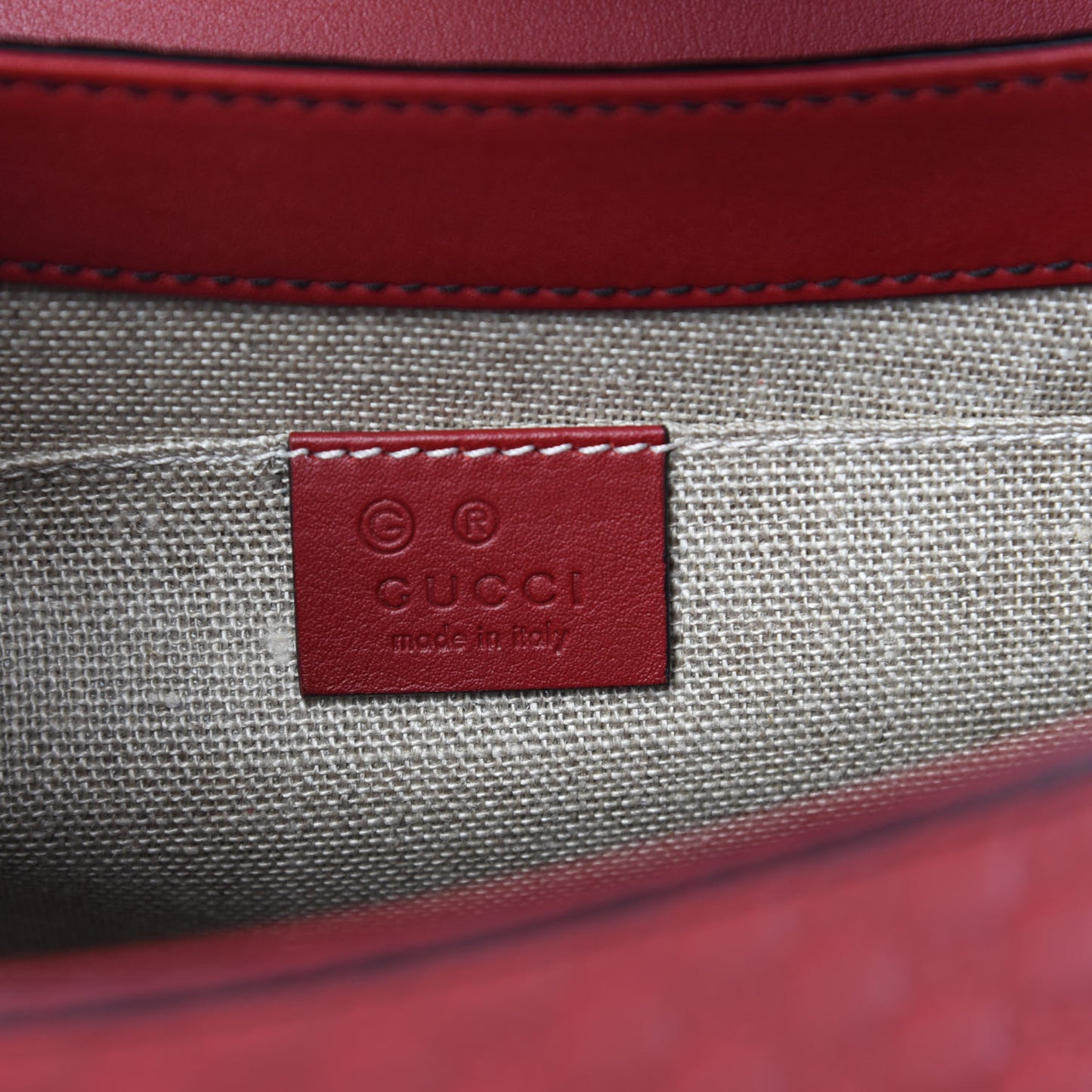 Microguccissima Medium Emily Chain Shoulder Bag Red