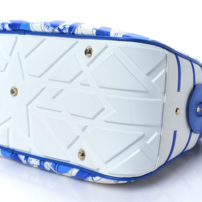 Christian Dior Calfskin Large Dior Vibe Zip Bowling Bag White Blue 9 of 9