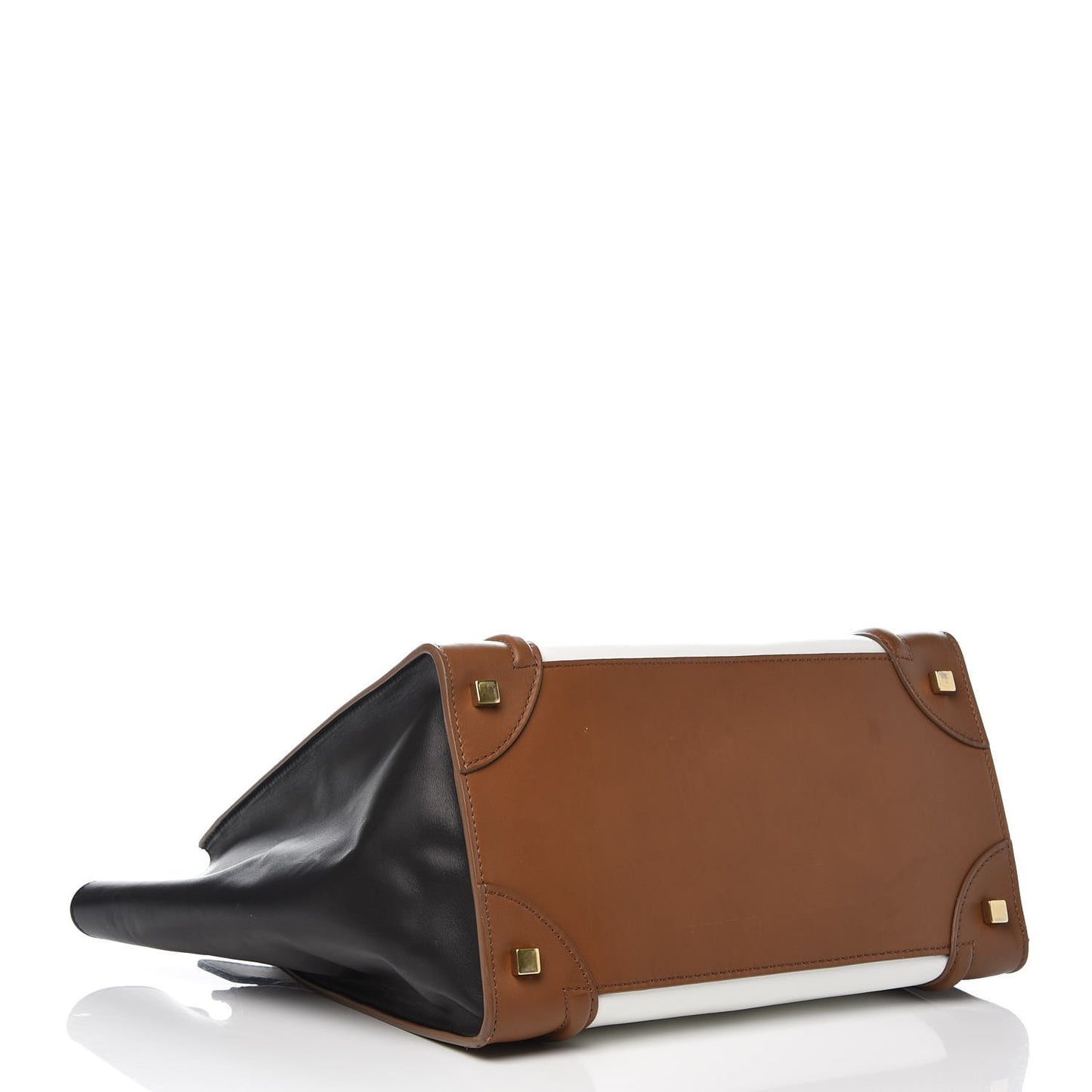 Smooth Calfskin Mini Tri-Color Luggage Brown