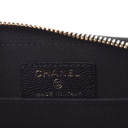 Chanel Caviar Camellia Embossed Zip Coin Purse Black 6 of 7