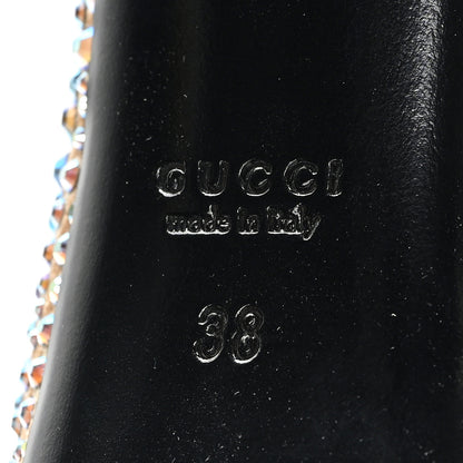 Gucci Satin Crystal Sofia Etoile Peep Toe Pumps 38 Blue 7 of 10