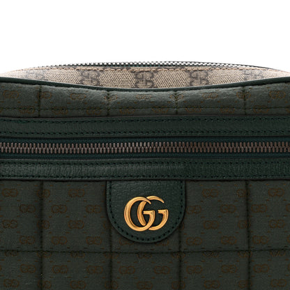 Gucci Monogram GG Mignon Textured Dollar Calfskin GG Supreme Monogram Quilted Mini GG Belt Bag Green Beige Ebony 8 of 10