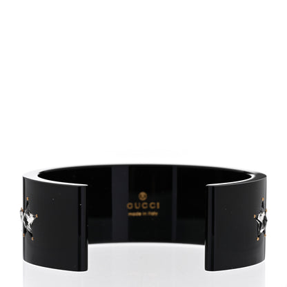 Gucci Resin Crystal Cuff Bracelet S Black 3 of 6