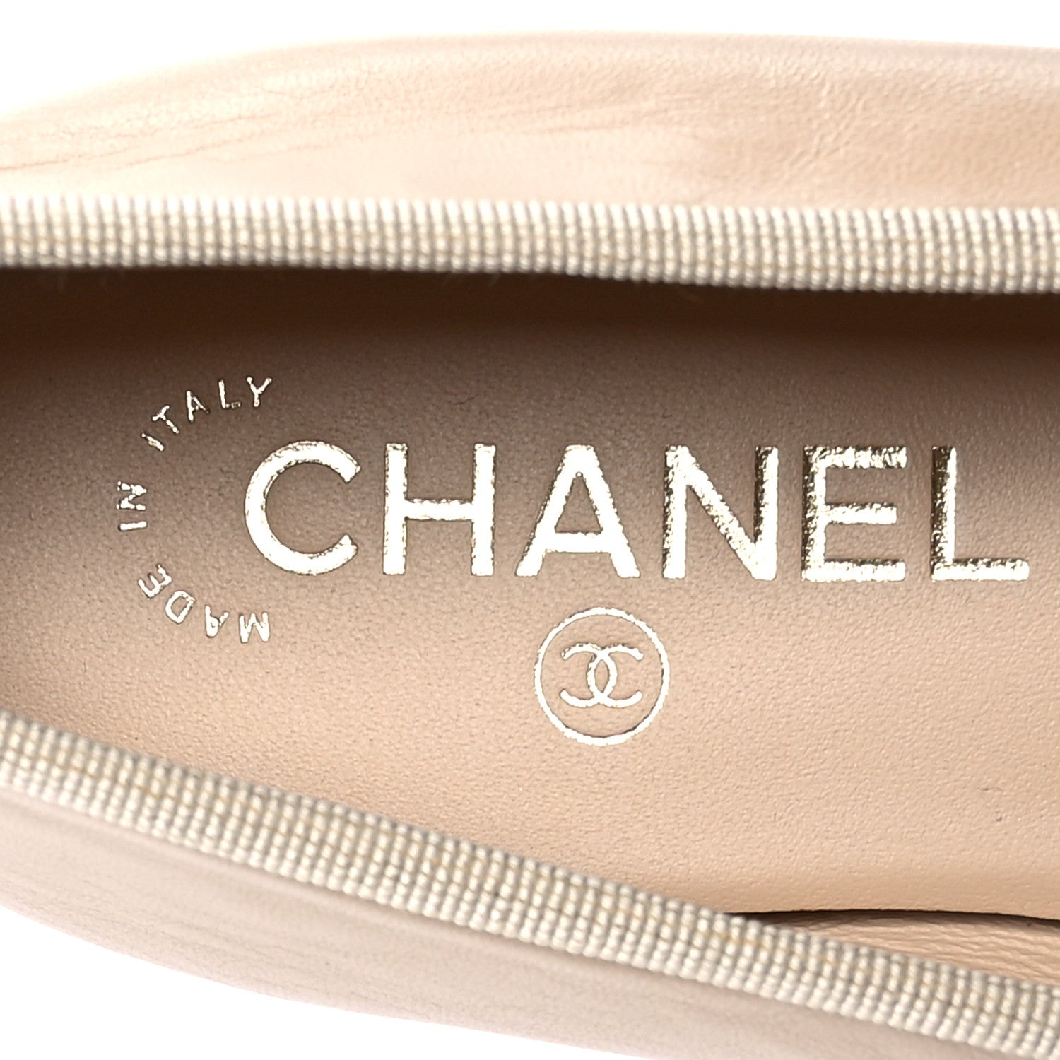 Chanel Lambskin Cap Toe CC Ballerina Flats 39.5 Beige Black 7 of 8