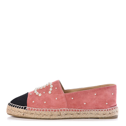 Chanel Suede Pearl CC Espadrilles 42 Pink 1 of 11