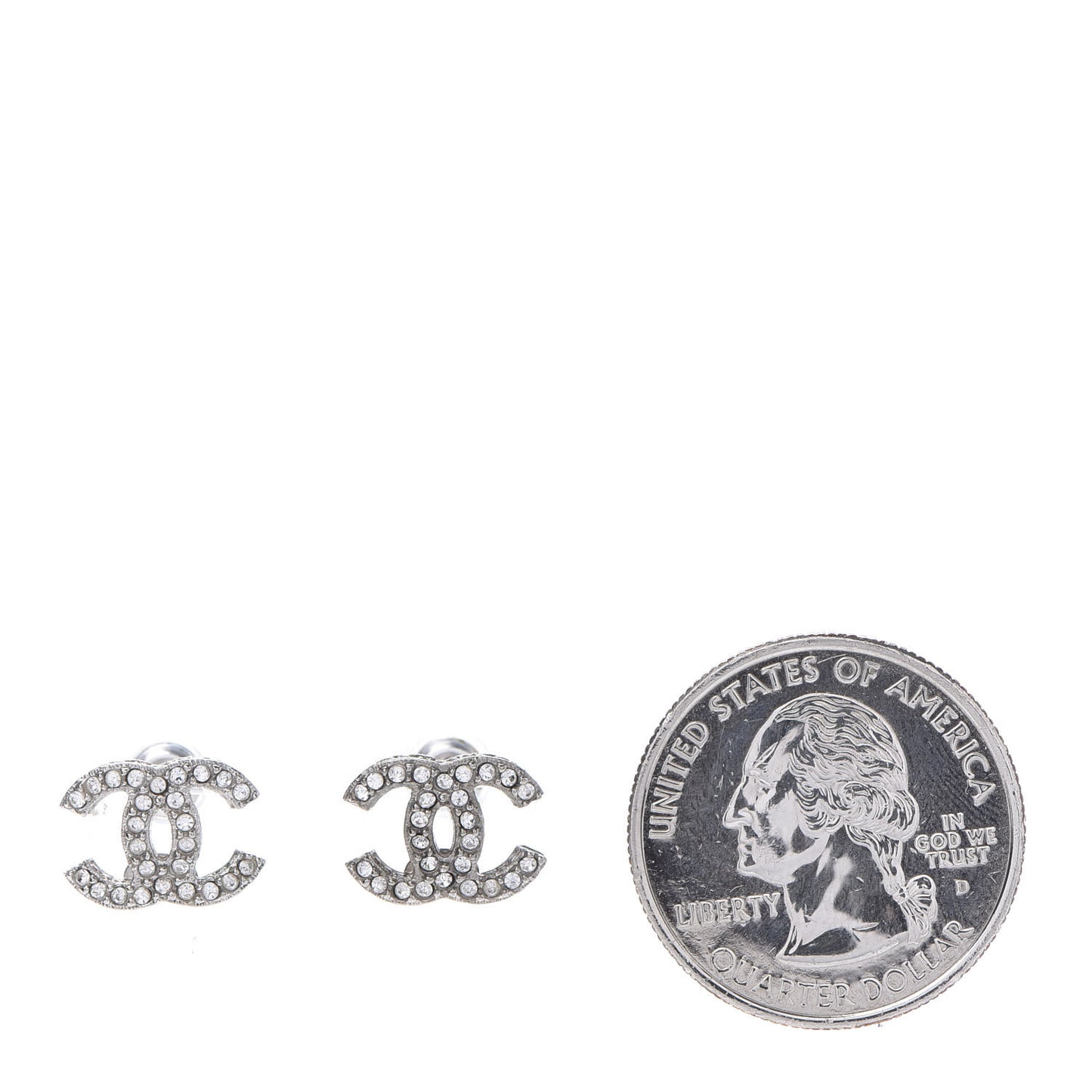 Crystal Mini Timeless CC Earrings Silver