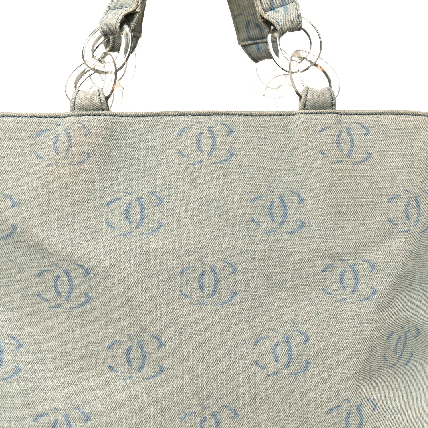 Chanel Denim Large CC Tote Light Blue 14 of 19