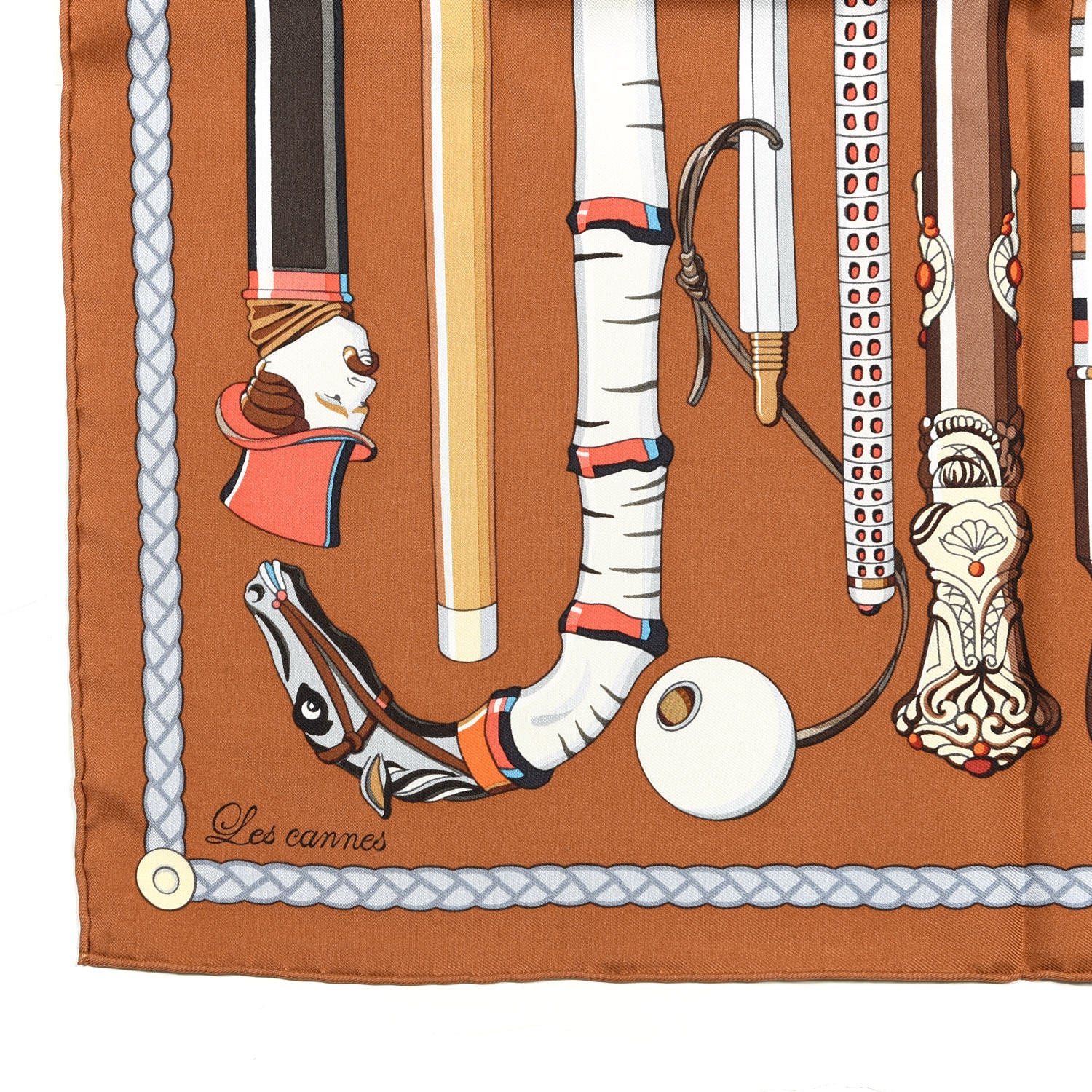Hermes Silk Les Cannes Scarf 90 4 of 4