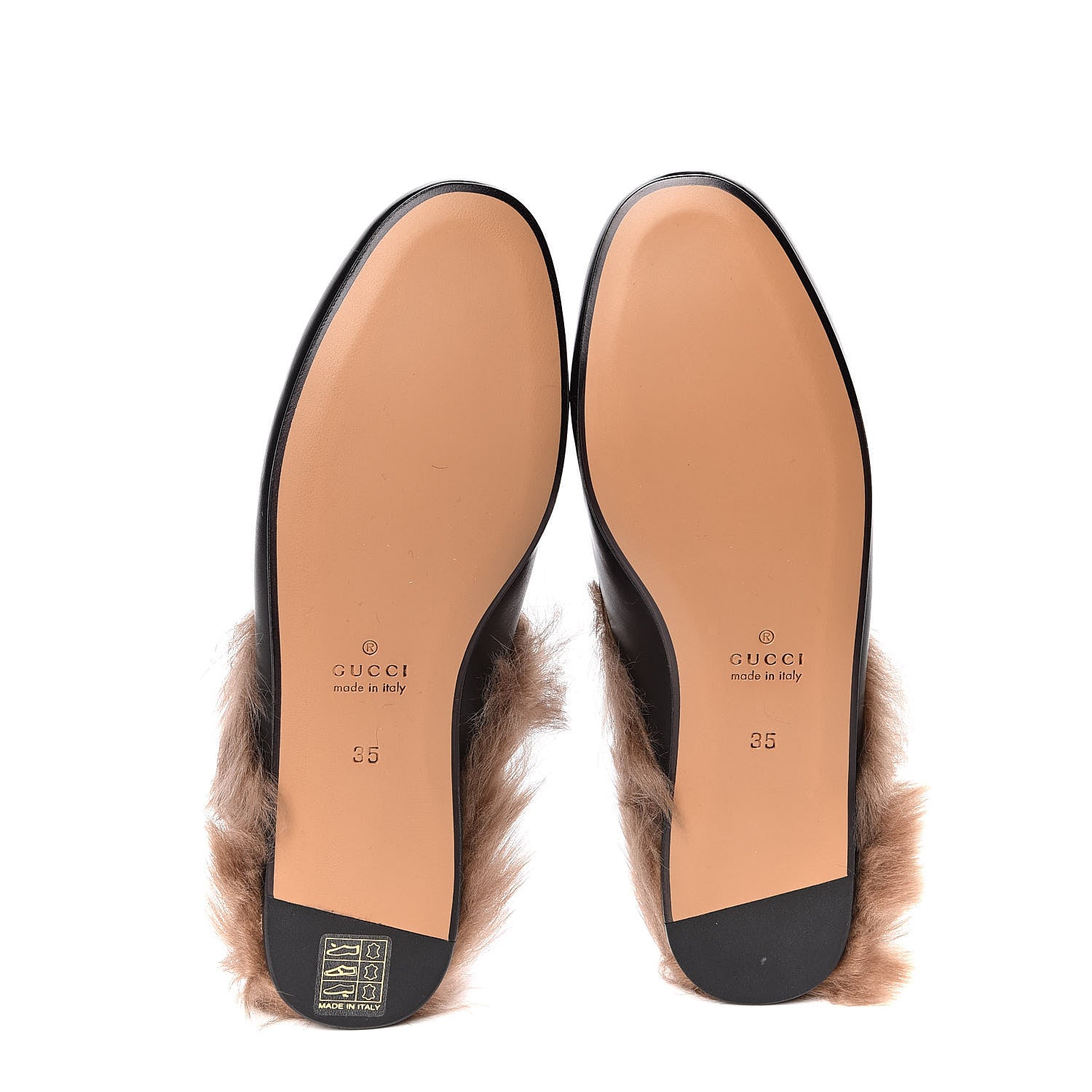 Gucci Calfskin Lambswool Tiger Embroidered Womens Princetown Slippers 35 Black 5 of 8