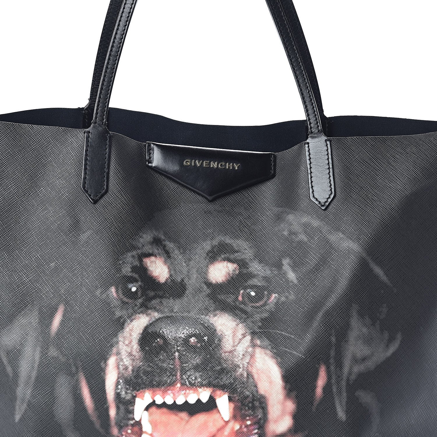 Givenchy Textured Coated Canvas Rottweiler Pint Large Antigona Tote Black 7 of 9