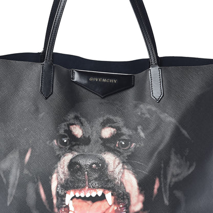 Givenchy Textured Coated Canvas Rottweiler Pint Large Antigona Tote Black 7 of 9