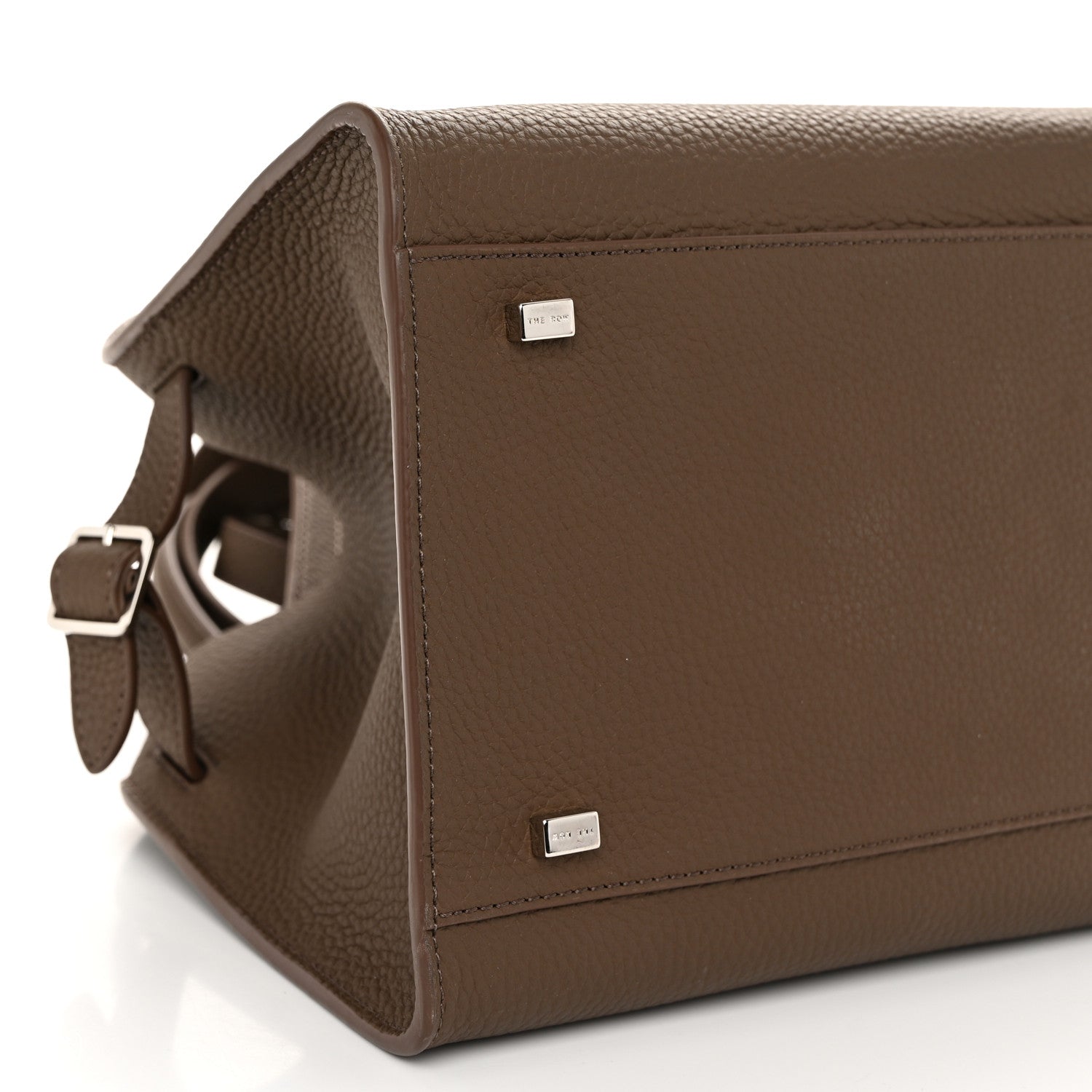 The Row Grained Calfskin Soft Margaux 10 Bag Dark Olive 8 of 10