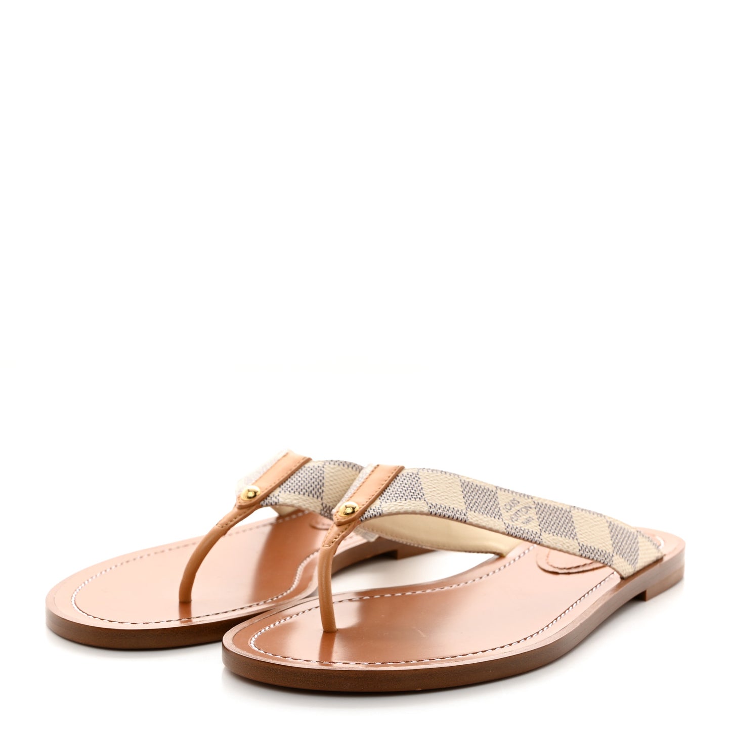 Damier Azur Sunny Flat Thong Sandals 37