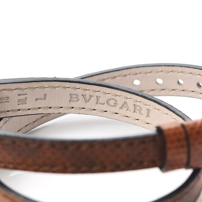 Bulgari 18K Rose Gold Lizard Diamond Bezel Mother of Pearl 20mm Serpenti Double Wrap Quartz Watch 5 of 6