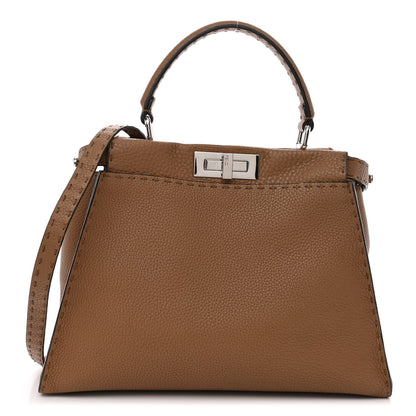 Fendi Cuoio Romano Selleria Bi-Color Medium Peekaboo Iconic Satchel Mou Deserto 1 of 10