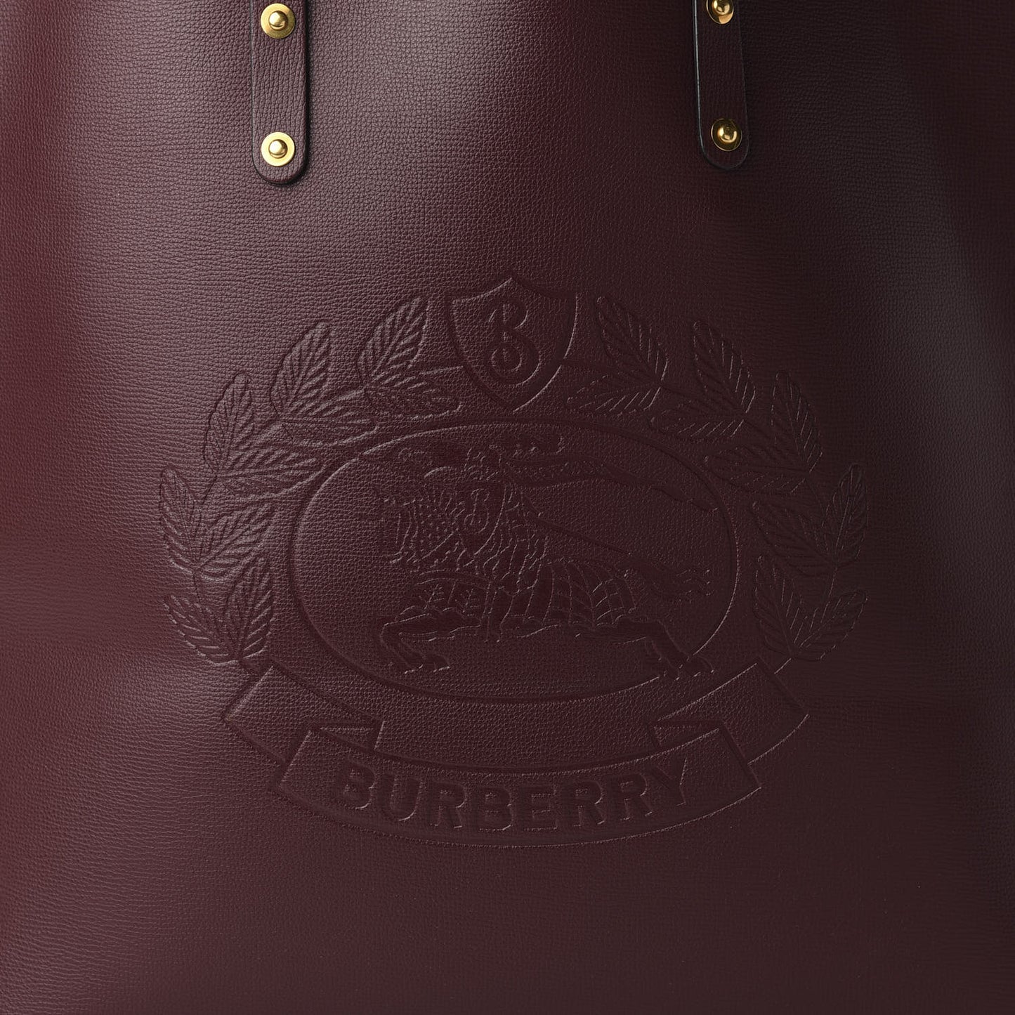 Calfskin Crest Embossed Large Tote Burgundy