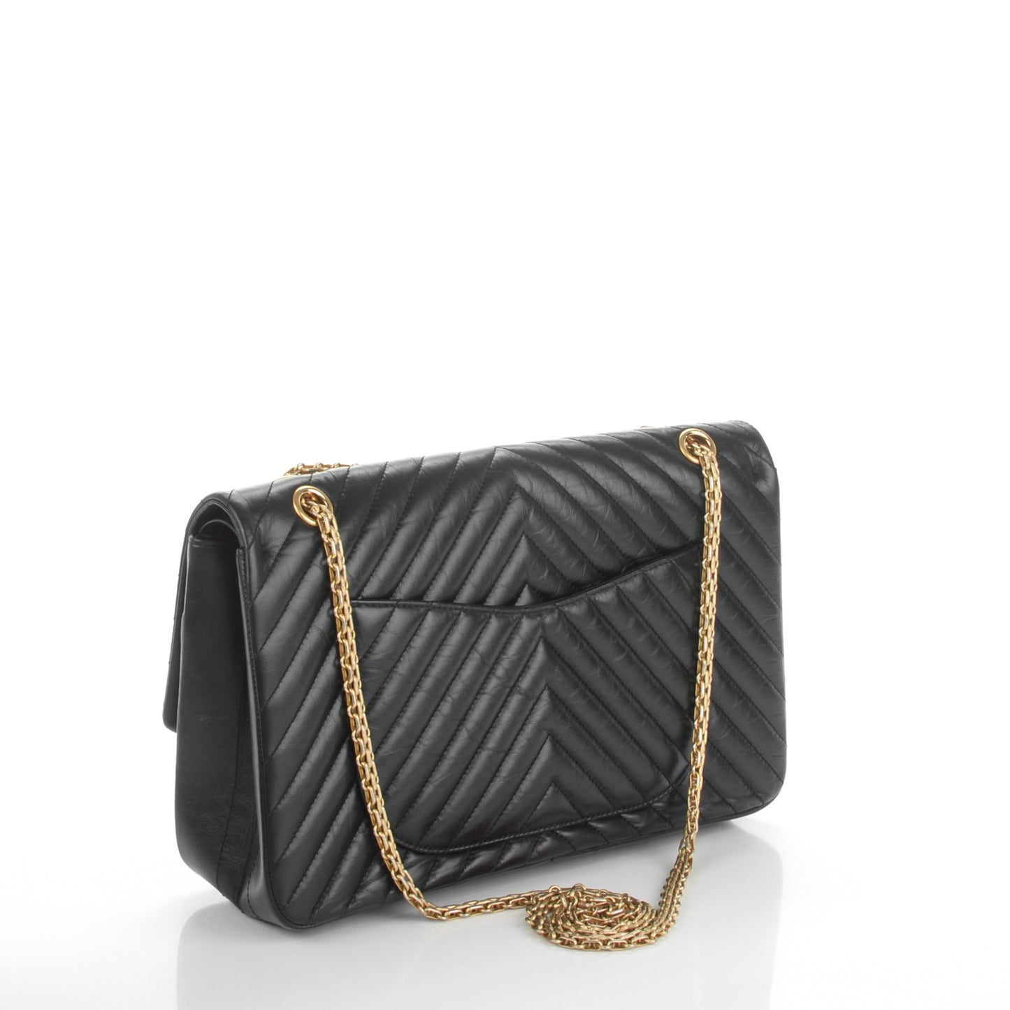 Aged Calfskin Chevron Quilted 2.55 Reissue 227 Flap Black