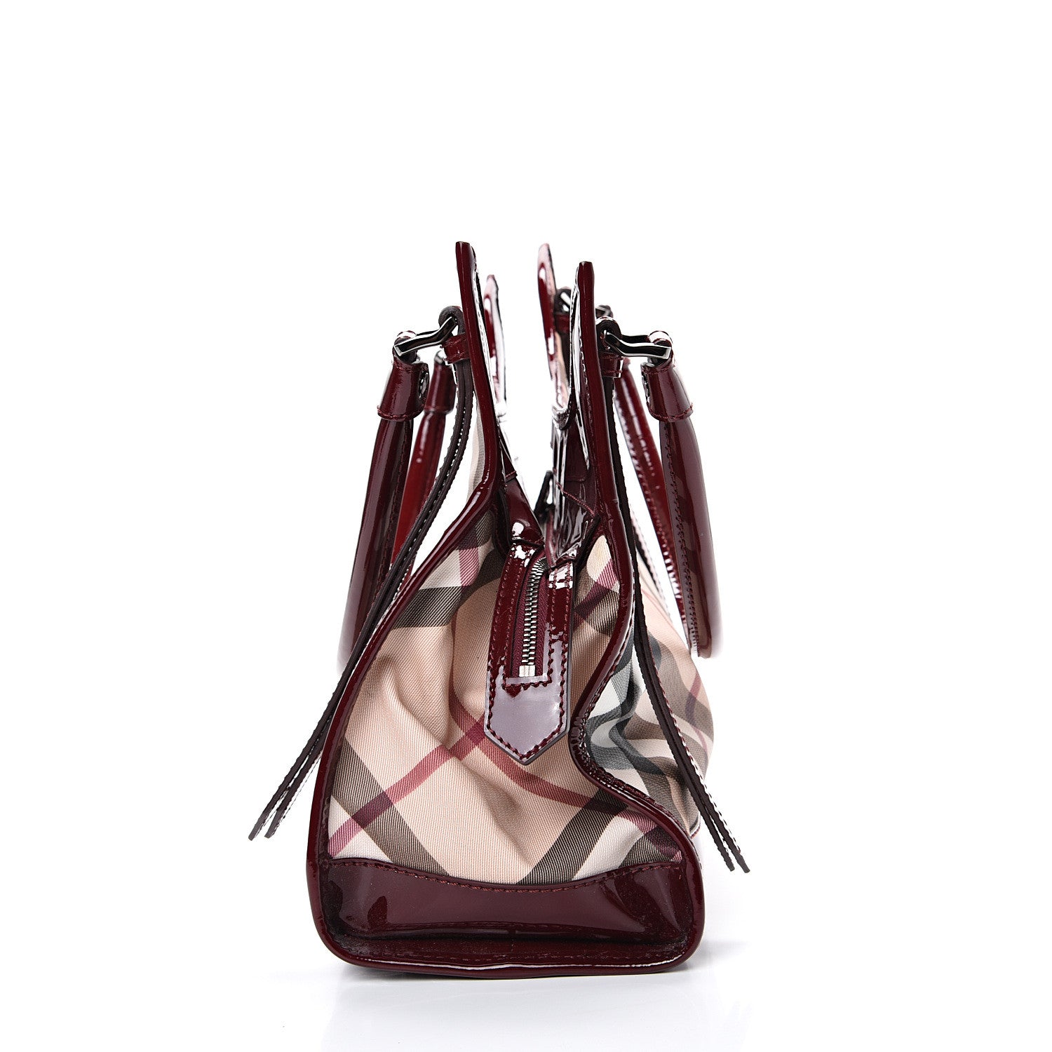 Burberry Patent Supernova Check Ashmore Tote Red 13 of 15