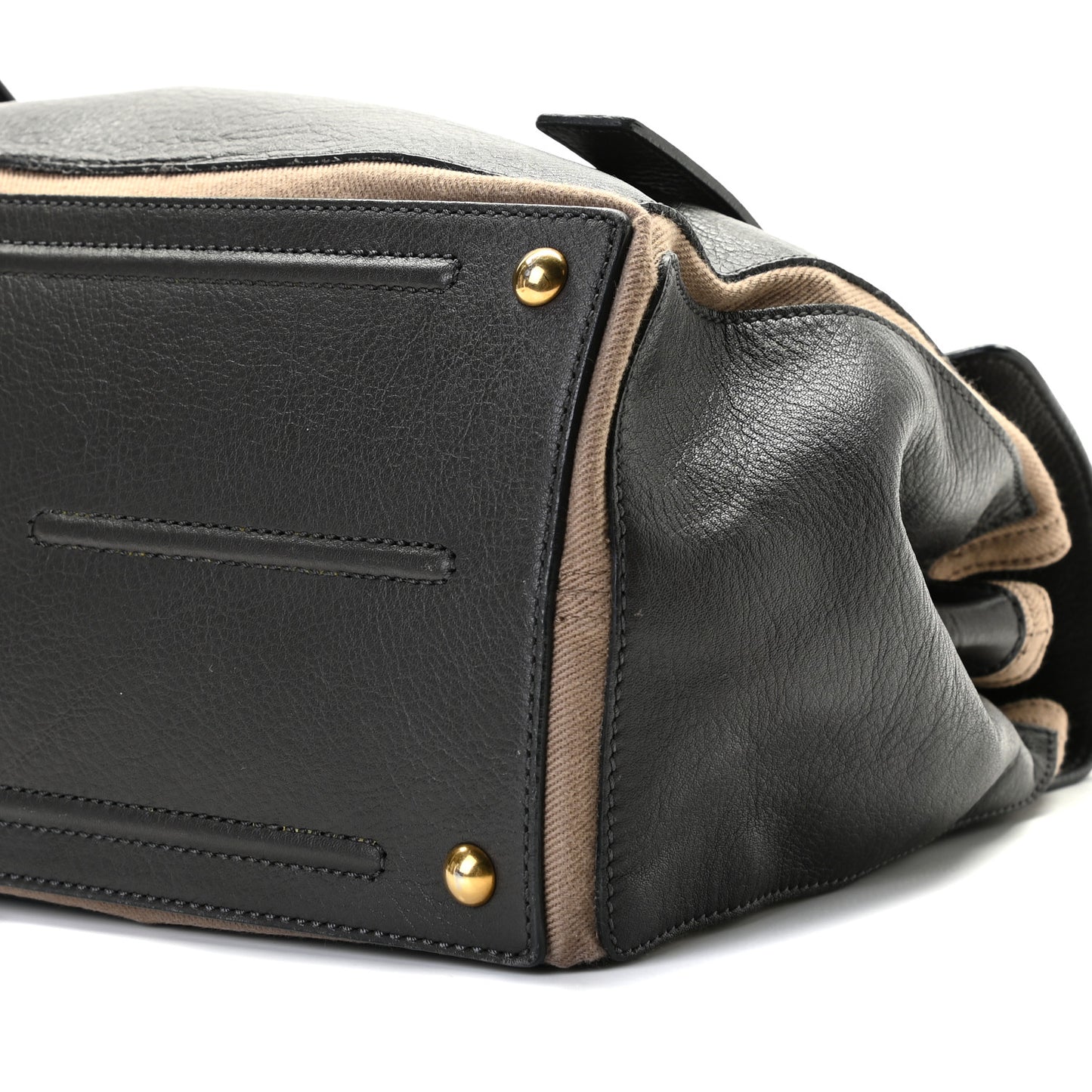 Calfskin Canvas Medium Muse Two Black