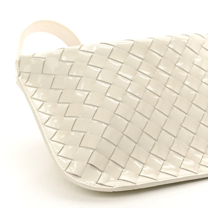 Bottega Veneta Brushed Calfskin Intrecciato Cradle Fold Over Shoulder Bag White 8 of 9