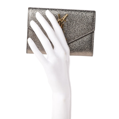 Saint Laurent Grained Metallic Calfskin Small Monogram Envelope Wallet Bronze 2 of 7