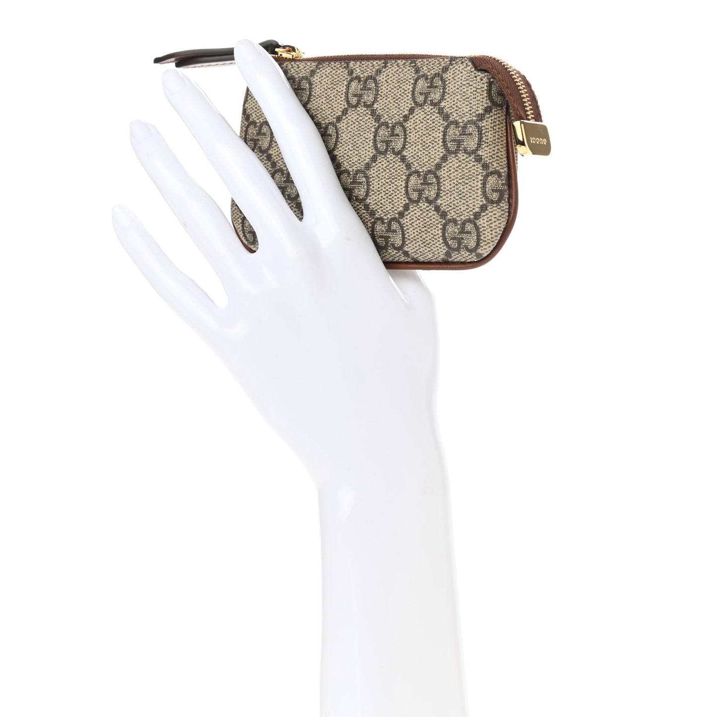 GG Supreme Monogram Key Case Brown