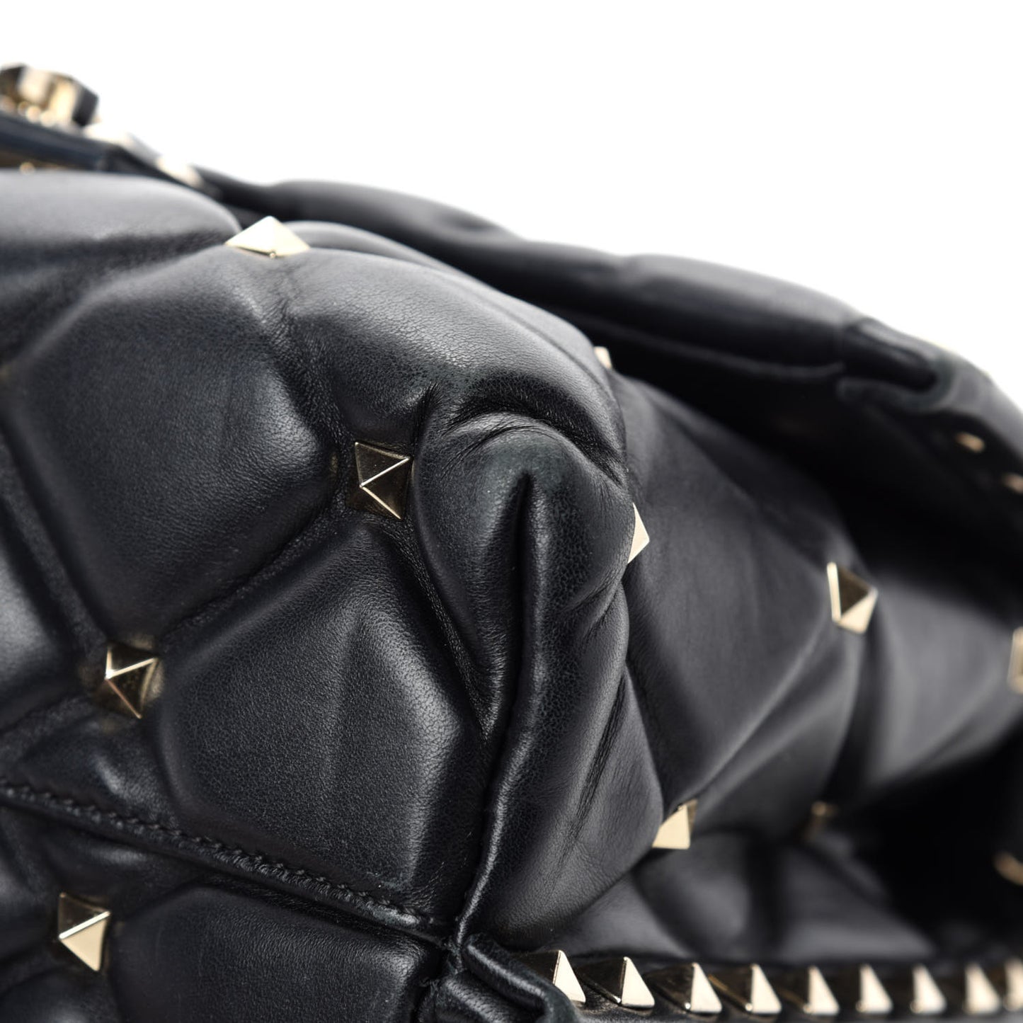 Lambskin VLTN Print Candystud Top Handle Bag Black