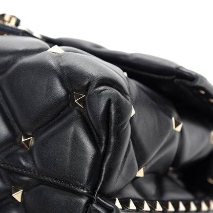 Valentino Garavani Lambskin VLTN Print Candystud Top Handle Bag Black 9 of 15