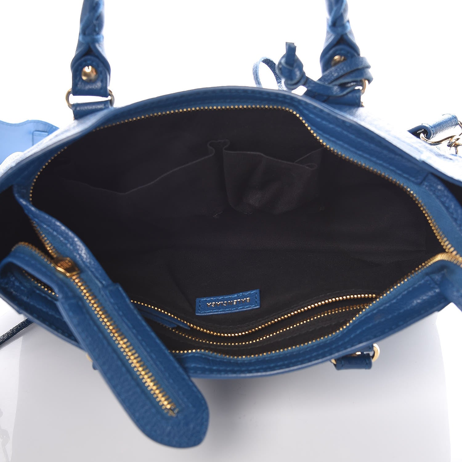 Balenciaga Shiny Goatskin Gold Metallic Edge Hardware S City Bleu Abysse 5 of 9