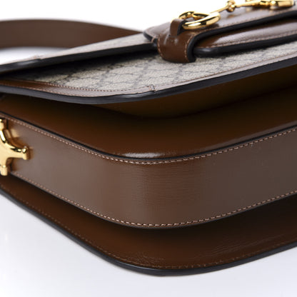 Gucci GG Supreme Monogram Horsebit 1955 Shoulder Bag Beige Brown Sugar 5 of 11