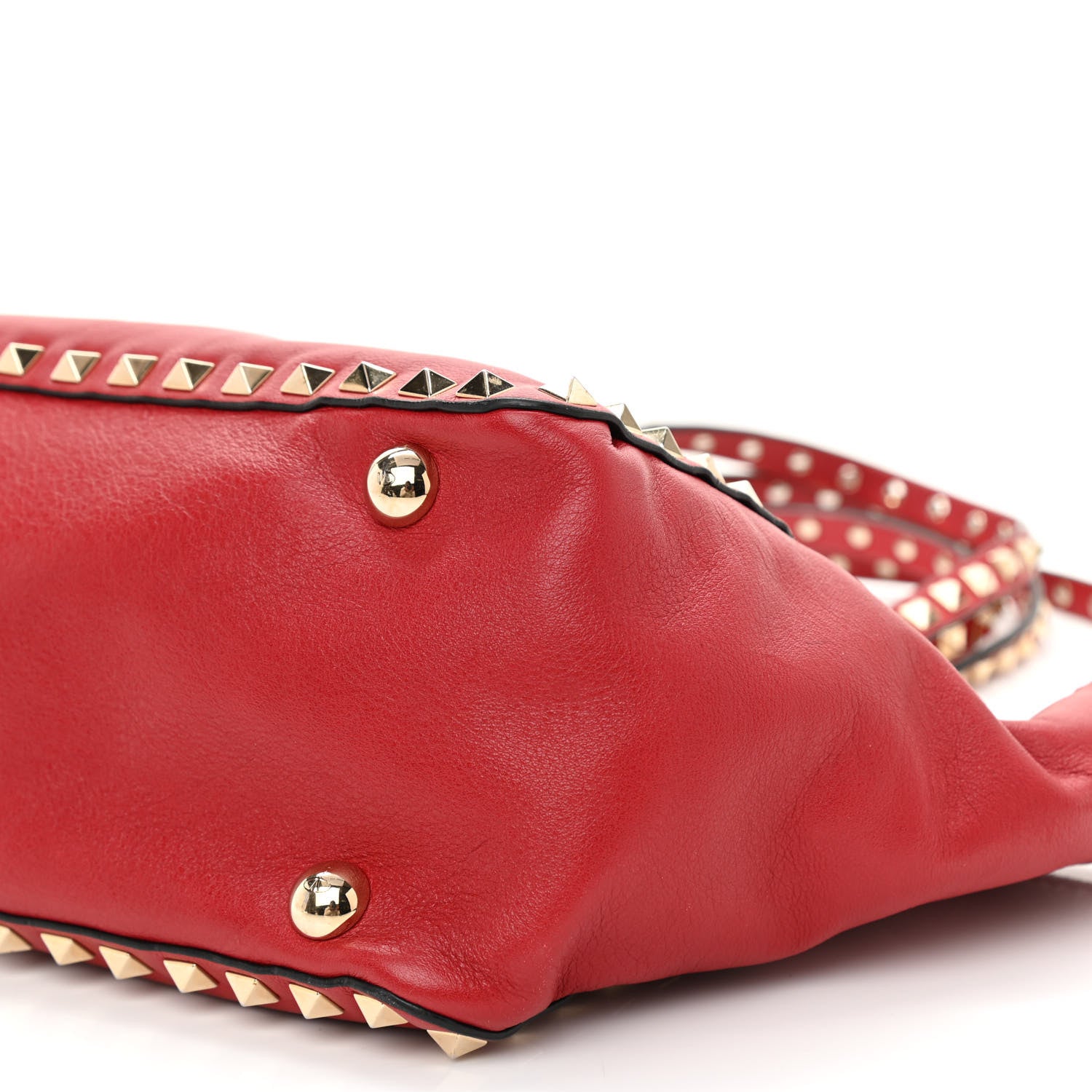Valentino Garavani Vitello Small Rockstud Tote Rosso Valentino 8 of 9