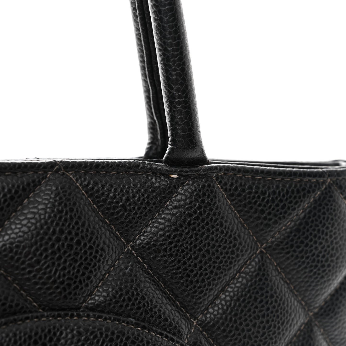Caviar Quilted Medallion Tote Black