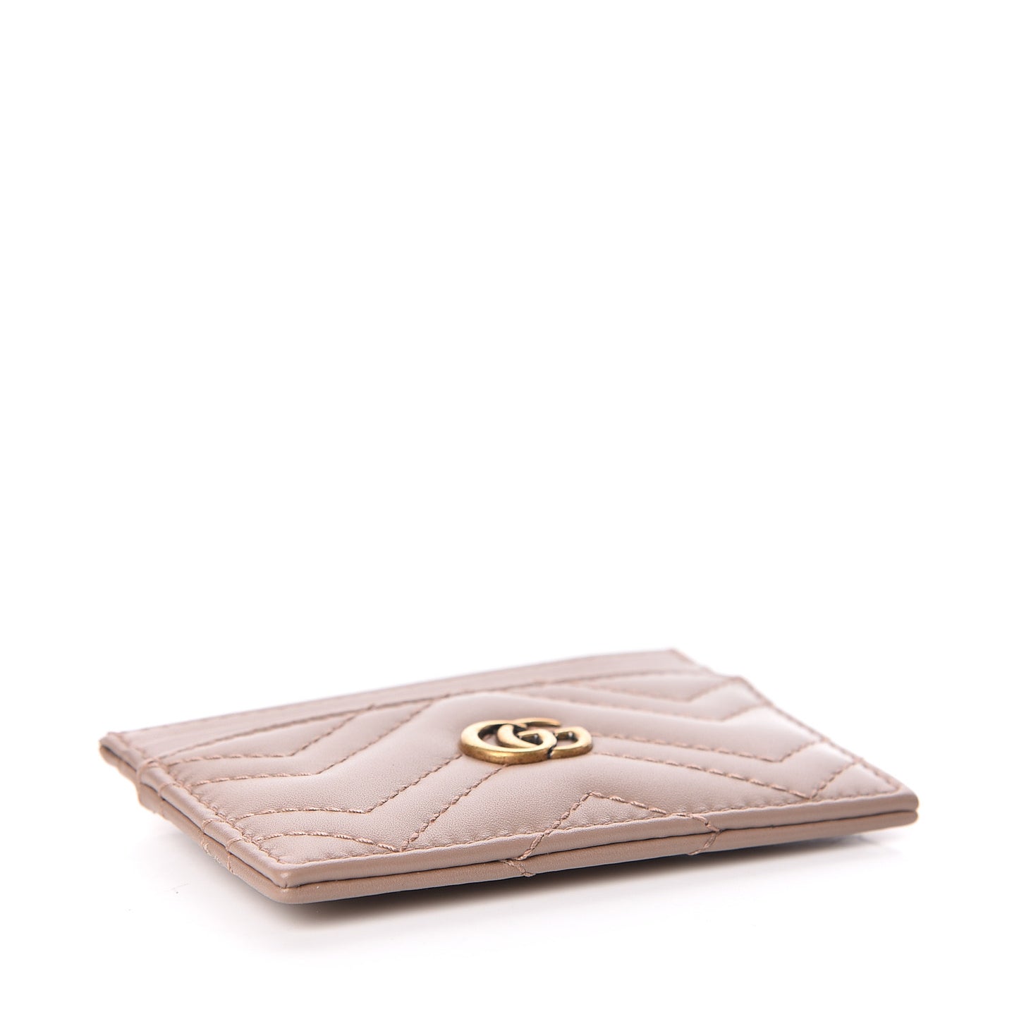 Calfskin Matelasse GG Marmont Card Holder Porcelain Rose