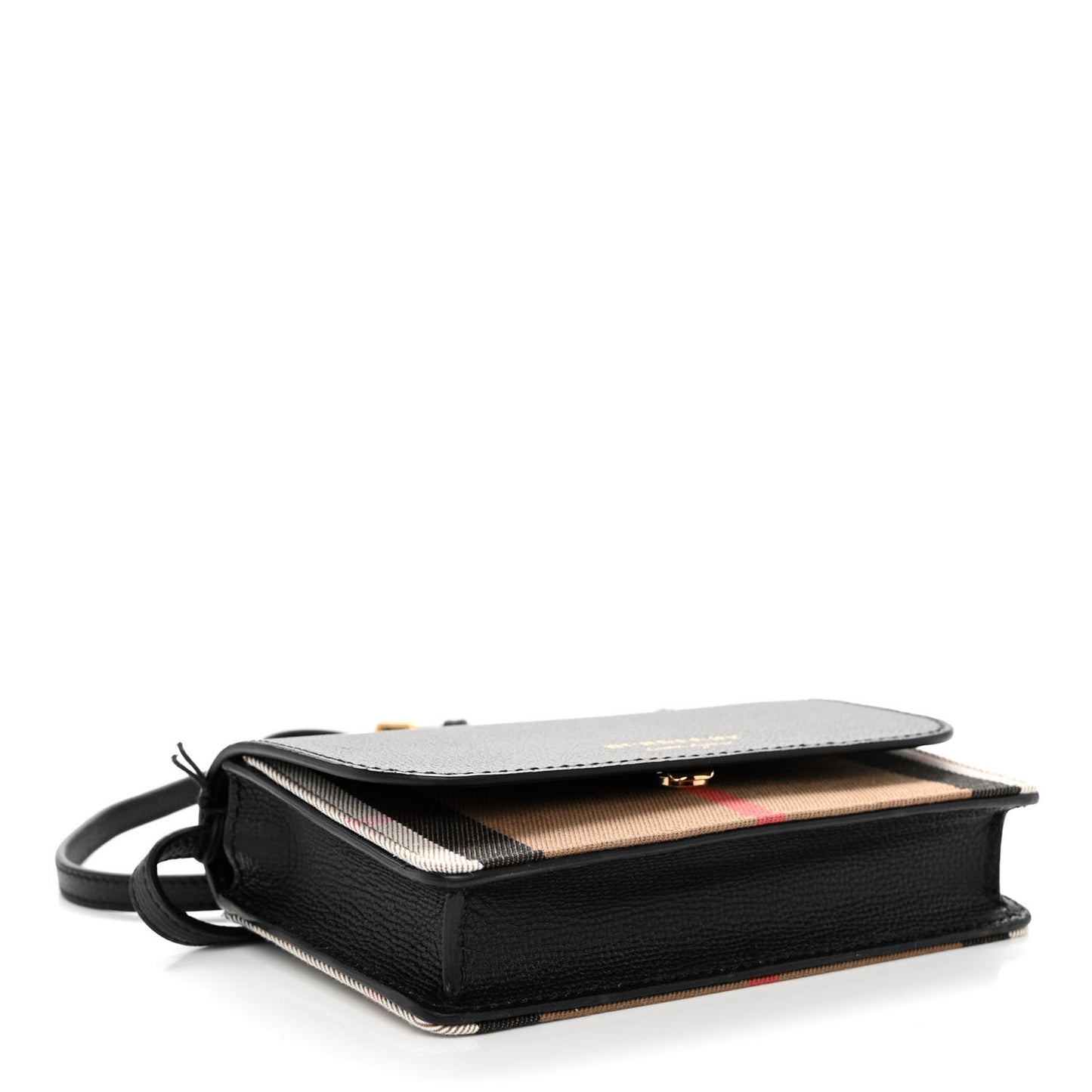 Derby Calfskin House Check Wallet On Chain Black