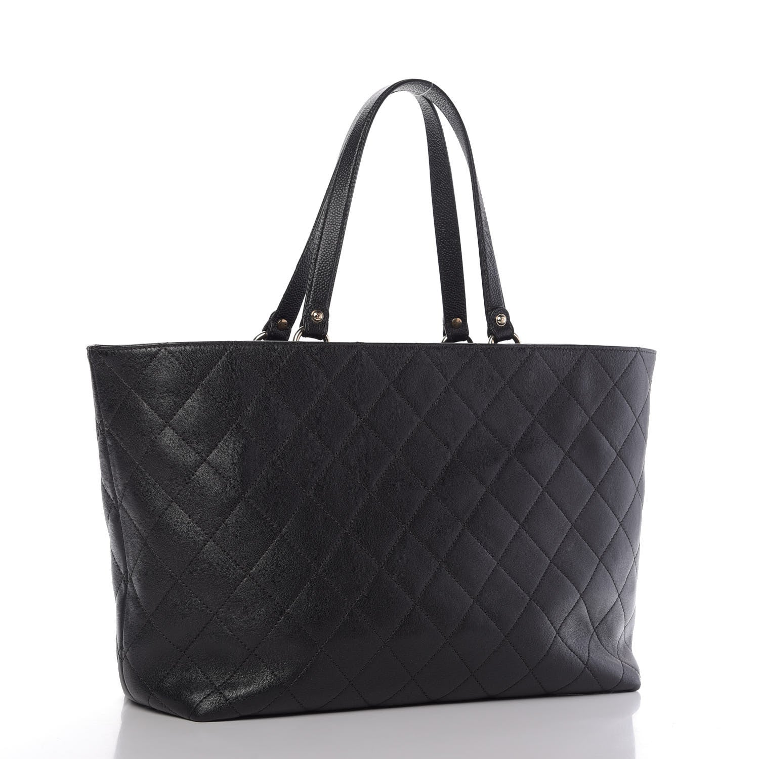 Chanel Sheepskin Caviar Quilted Large Shopping Tote Black 3 of 9