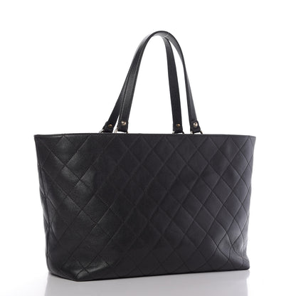 Chanel Sheepskin Caviar Quilted Large Shopping Tote Black 3 of 9