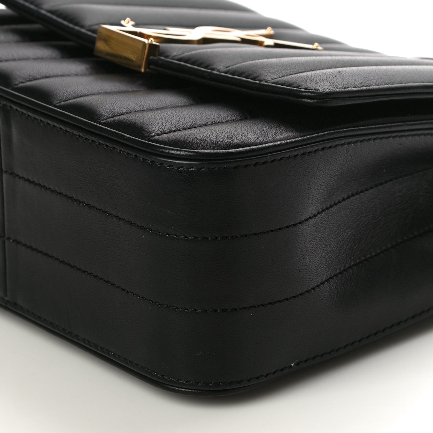 Lambskin Matelasse Monogram Medium Vicky Chain Bag Black