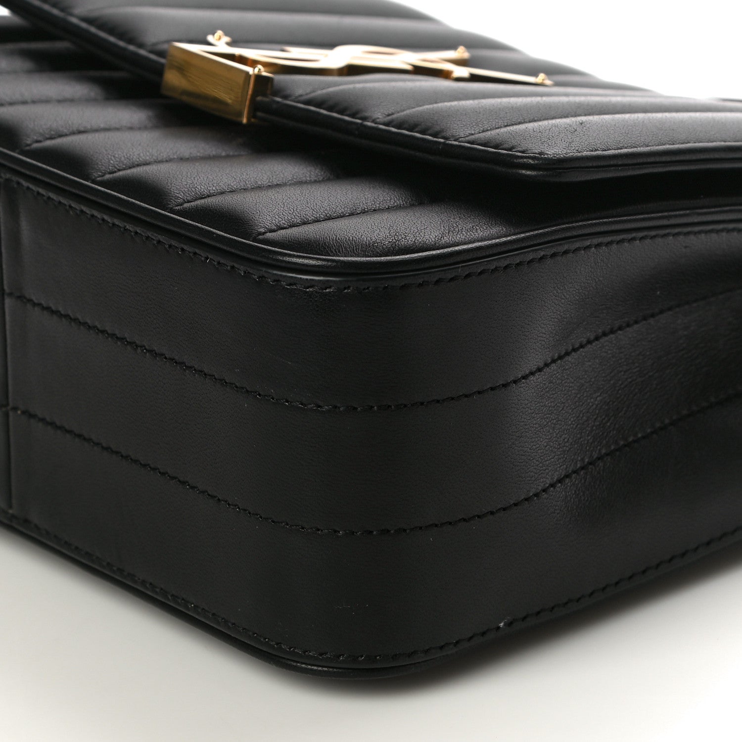 Saint Laurent Lambskin Matelasse Monogram Medium Vicky Chain Bag Black 10 of 13