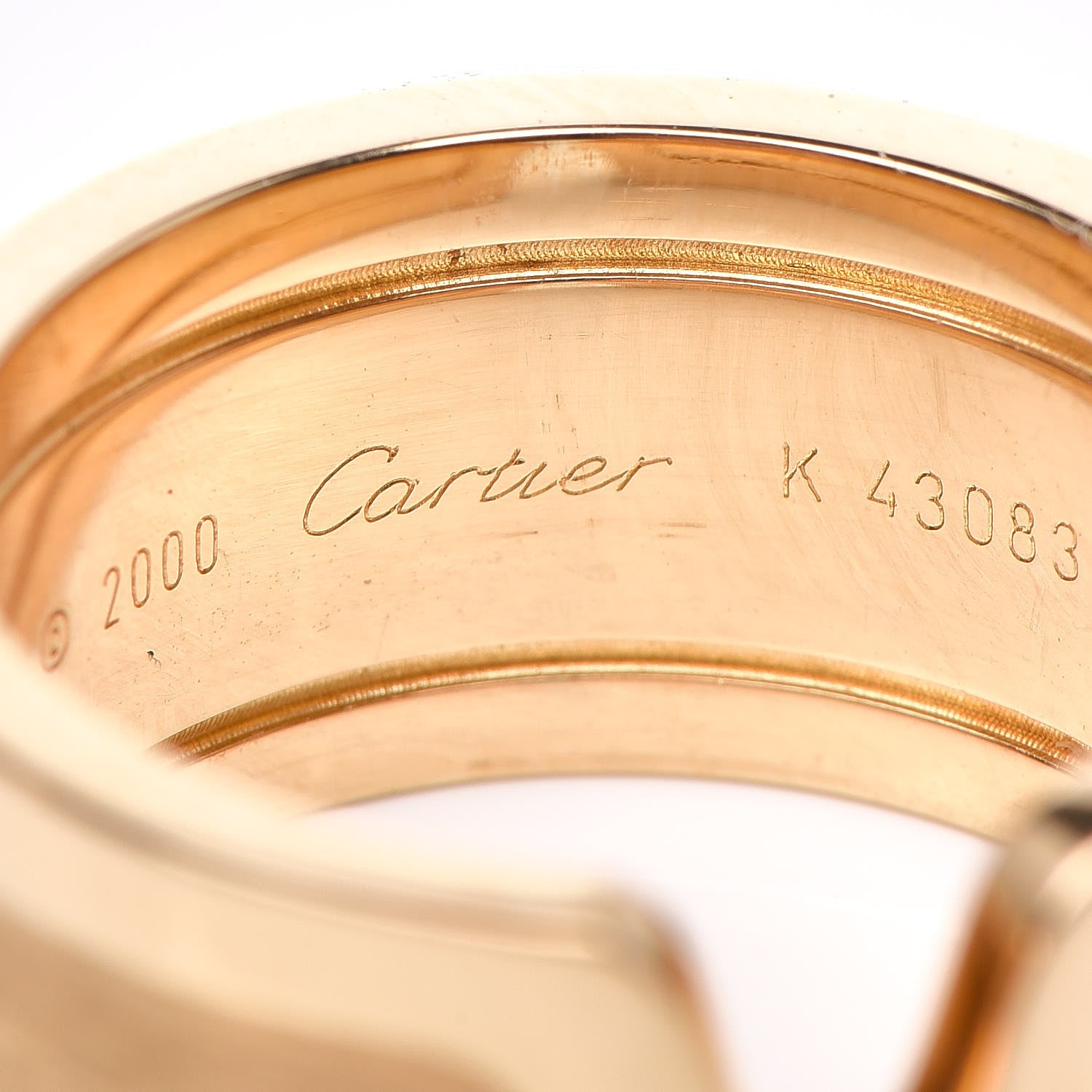 Cartier 18K Yellow Gold 10mm Logo De Ring 51 5.75 4 of 5