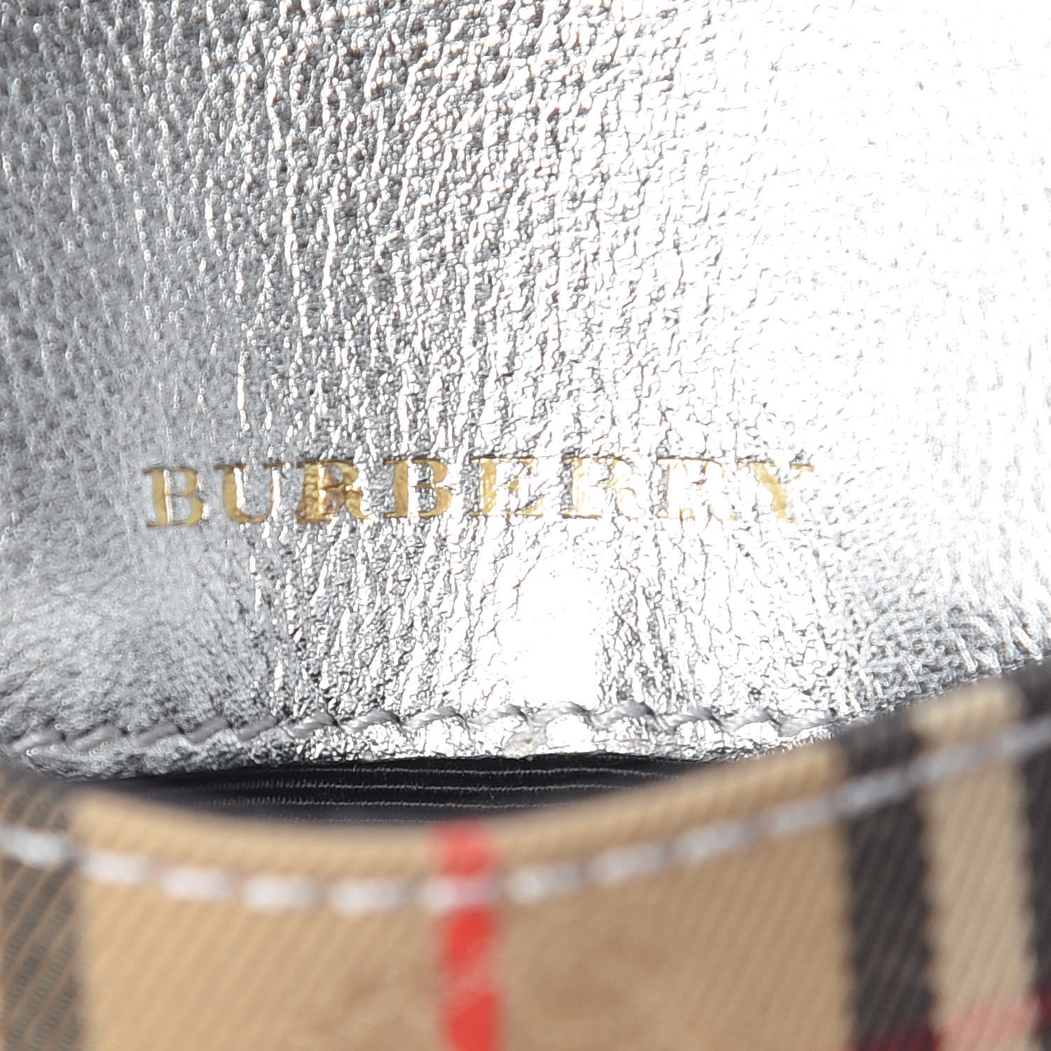 Burberry Smooth Calfskin 1983 Knight Check Envelope Card Case Silver 6 of 7