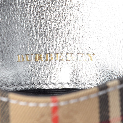 Burberry Smooth Calfskin 1983 Knight Check Envelope Card Case Silver 6 of 7